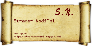 Stramer Noémi névjegykártya